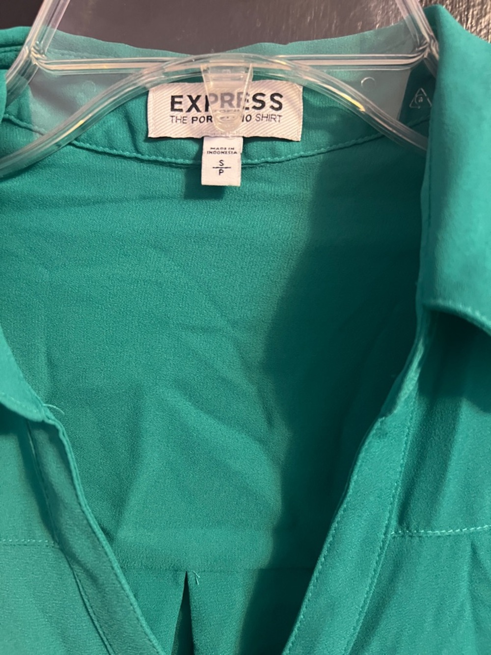 EXPRESS Teal Portofino  Button-Down Shirt - Picture 2 of 3